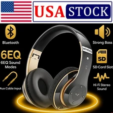 Over Ear Headphones Wireless Headset Bluetooth Noise Cancelling Stereo Earphones