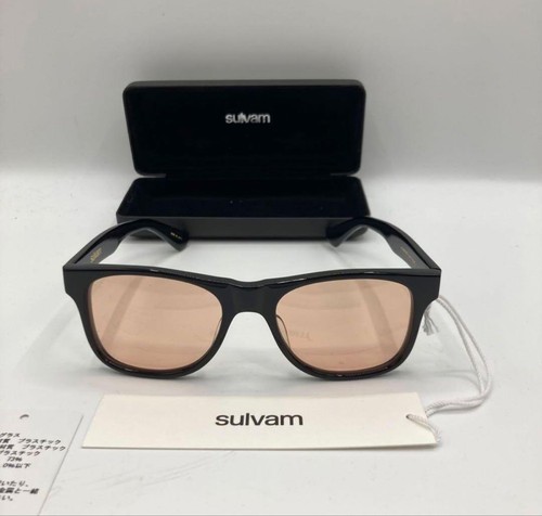 SULVAM × KANEKO Boston Sunglasses Orange Lens Black Frame Made in Sabae Used