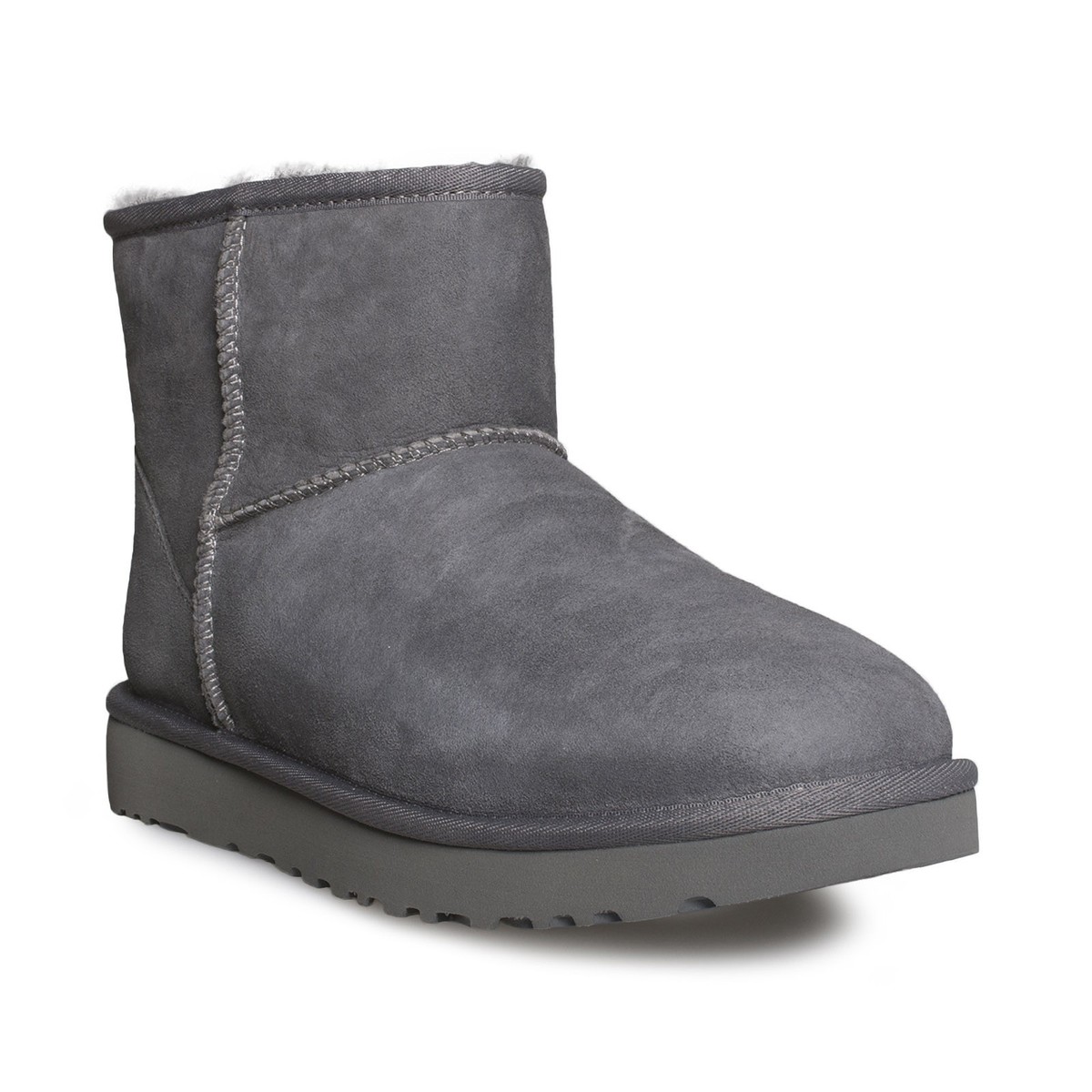 UGG CLASSIC MINI II GREY SUEDE SHEEPSKIN WINTER WOMEN'S BOOTS SIZE