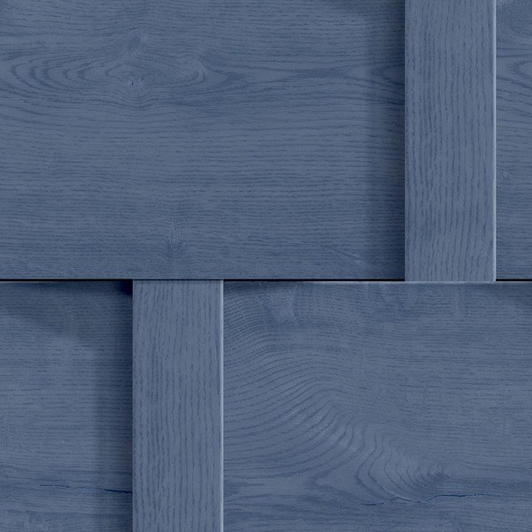 Debona Harrow Gewebe Holzpaneel Tapete 3D Effekt Wanddekoration Blau 6737-image
