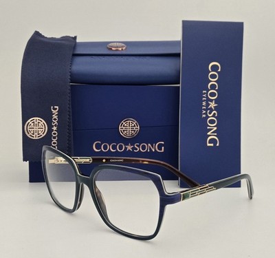 Coco Song Eyeglasses NEW CV 214 Last Tango Color 2 Green Blue Havana Size 55