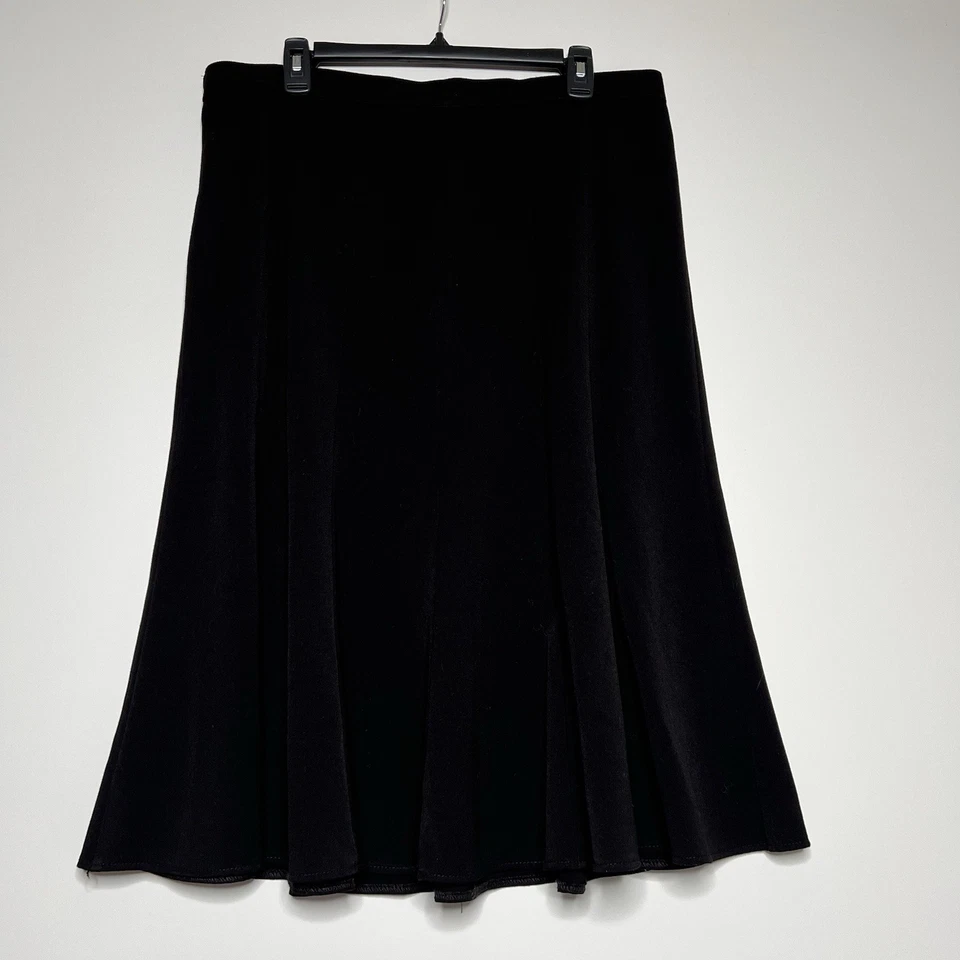 Falda Allison Daley para mujer de longitud media línea A ligeramente elástica negra talla 16 Foto 2 de 4