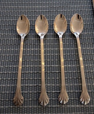 Gorham Grande Quintette 18/8 Stainless Flatware 4 Long Ice Teaspoons
