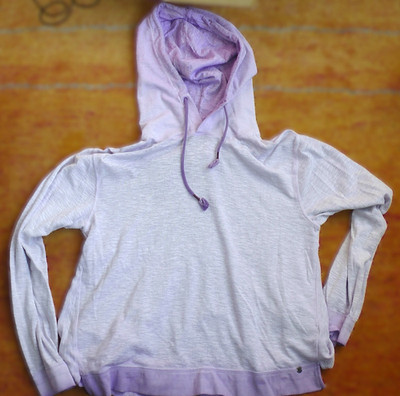 NILE Frühjahrs Pullover Hoodie M 100% BW organic bio lila Kapuze Maße im Text