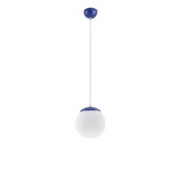 Pendelleuchte Glas Stahl Ultramarin HöHenverstellbar E27 Ø20 Cm HäNgelampe KüChe