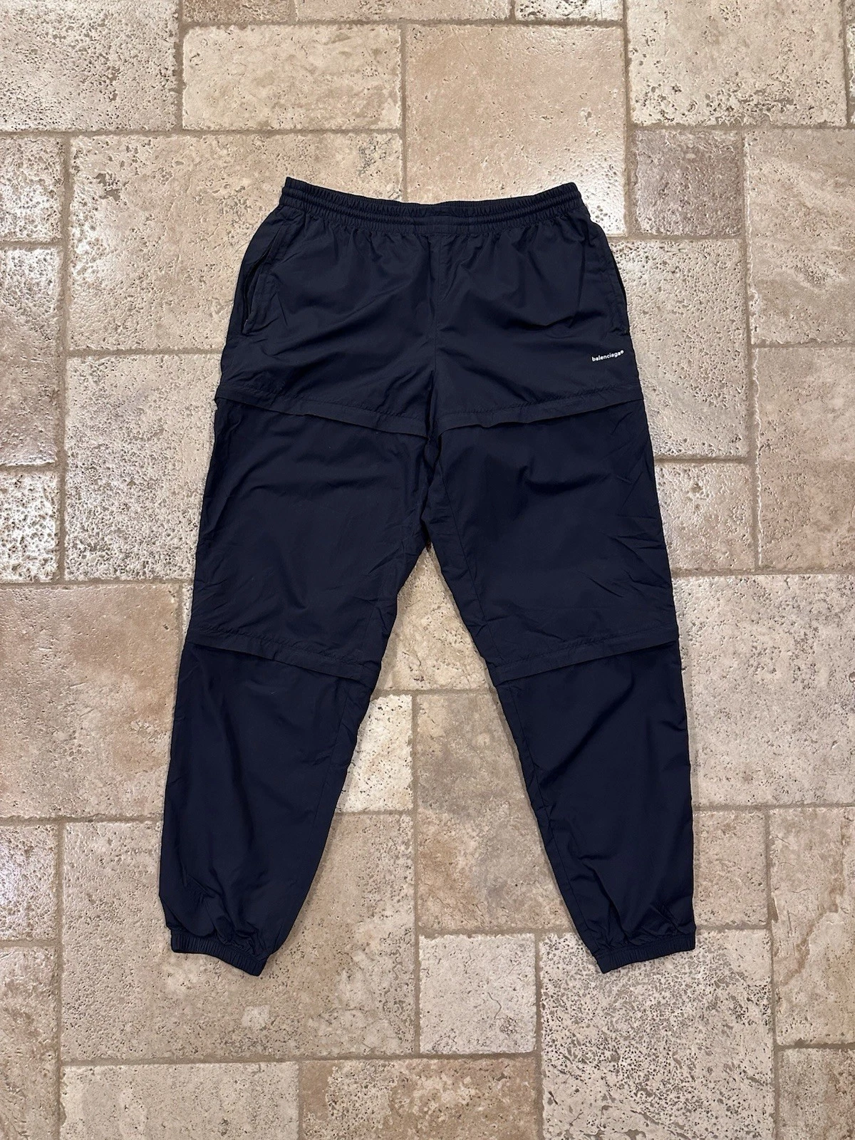 Felpa da jogging Balenciaga nera in nylon con logo staccabile