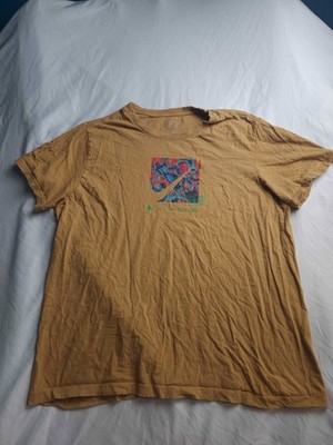 Nike Shirt Mens XL Yellow Thermal Map Graphic Earthy Indie Sleaze Gorpcore