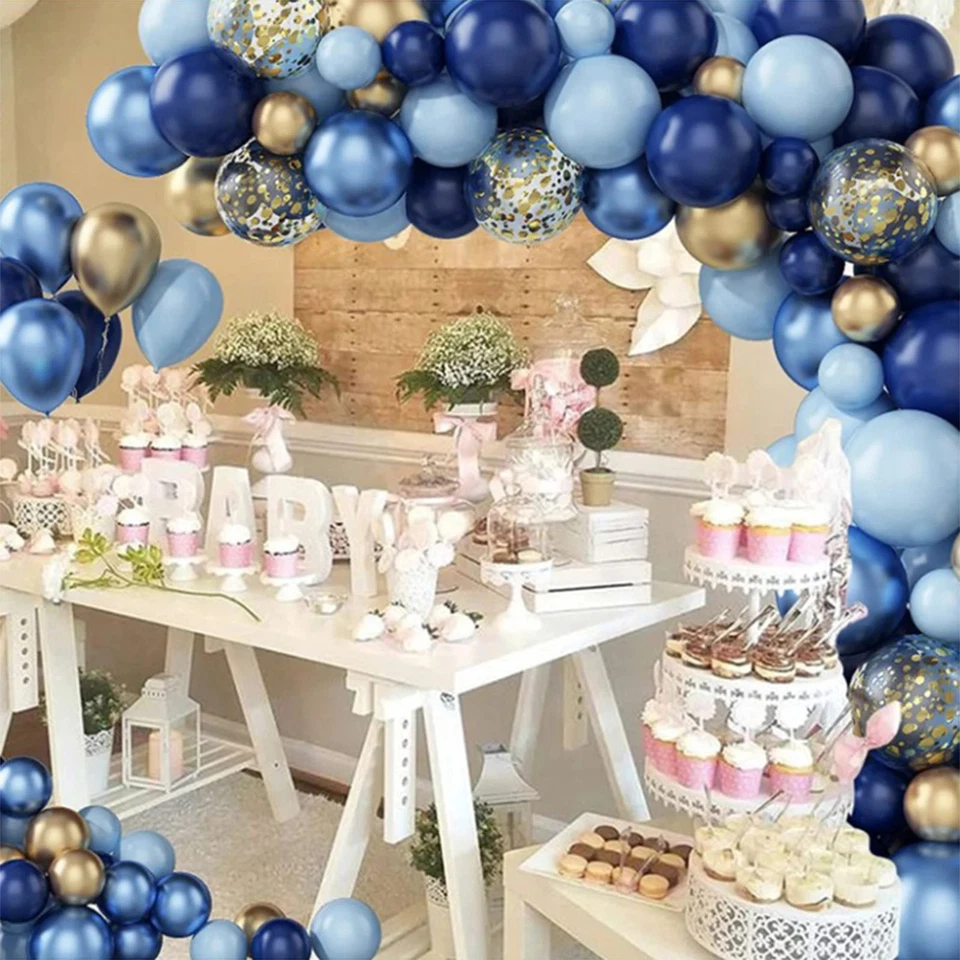 Kit de arco guirnalda globos metálicos azules boda cumpleaños fiesta decoración niños Foto 2 de 4