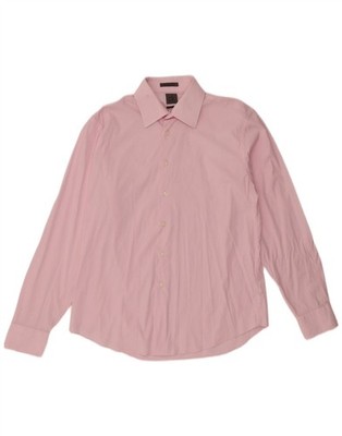Calvin Klein Herren Slim Fit Hemd Größe 16 1/2 Large Rosa Baumwolle AR04