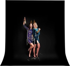 Backdrop for Photography, Dual-Size Dual-Pocket Design Photo 10x20ft Black