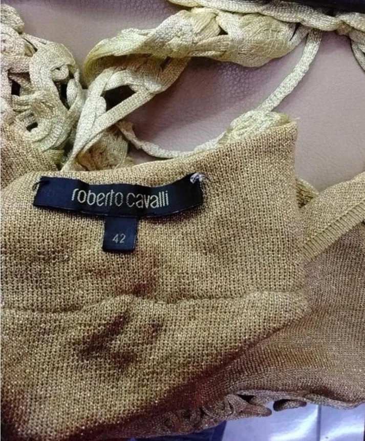 Top vintage Roberto Cavalli dorado Foto 4 de 4