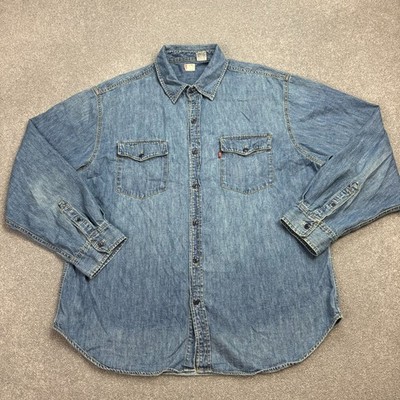Levis Jeanshemd Erwachsene X Large blau Western Rodeo Cowboy USA Red Tab Wash Herren