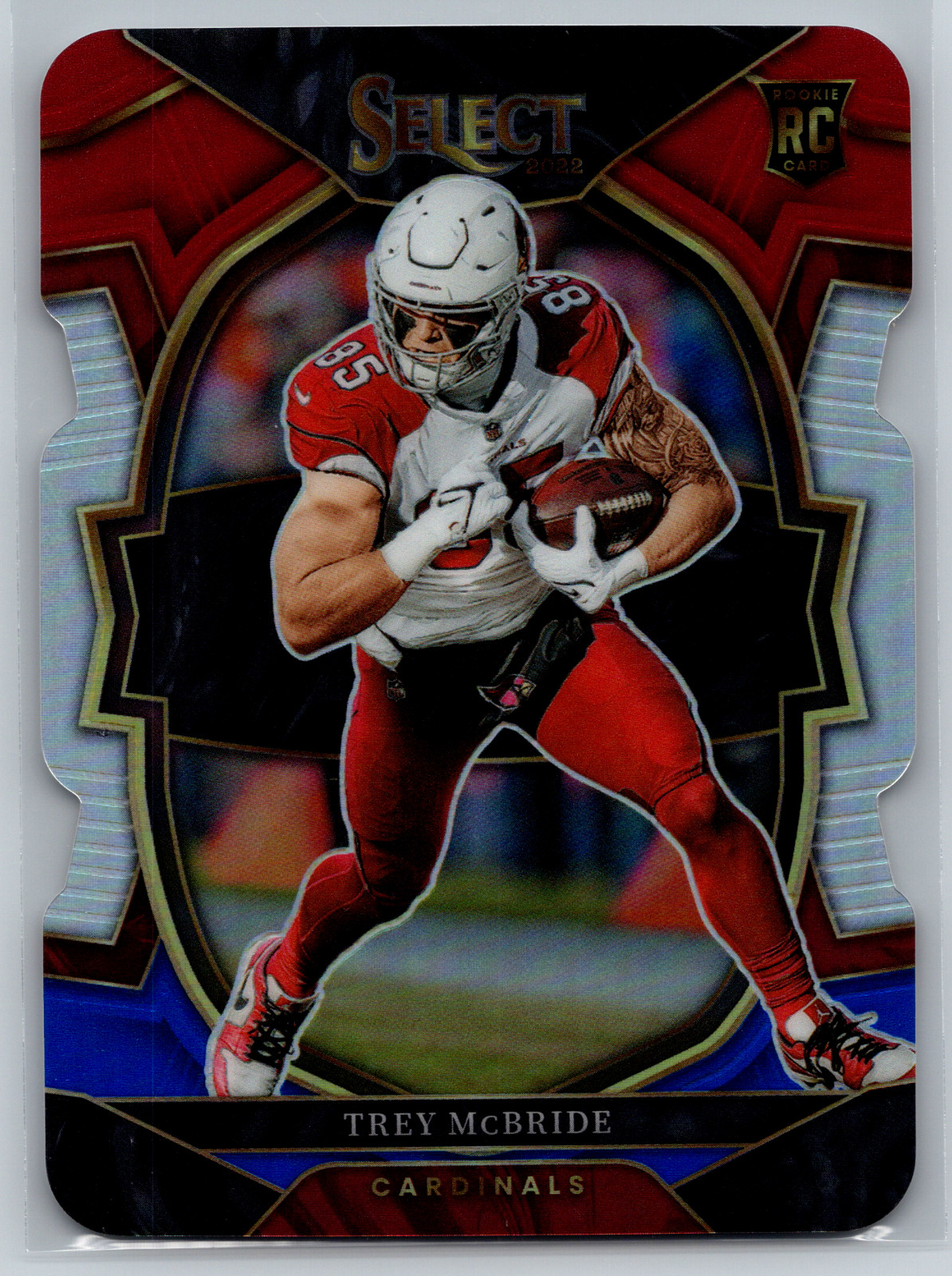Trey McBride 2022 Panini Select Red & Blue Prizm Die-Cut Rookie #11