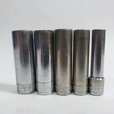 S-K Tools 5 pcs. 1/4" Drive Deep SAE Sockets 1/2" - 9/32" 6-point