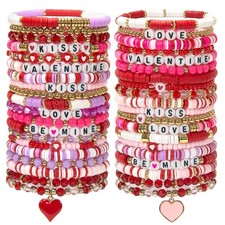 40 Pcs Stretch Bracelets for Women Boho Layering Friendship Bracelet Set