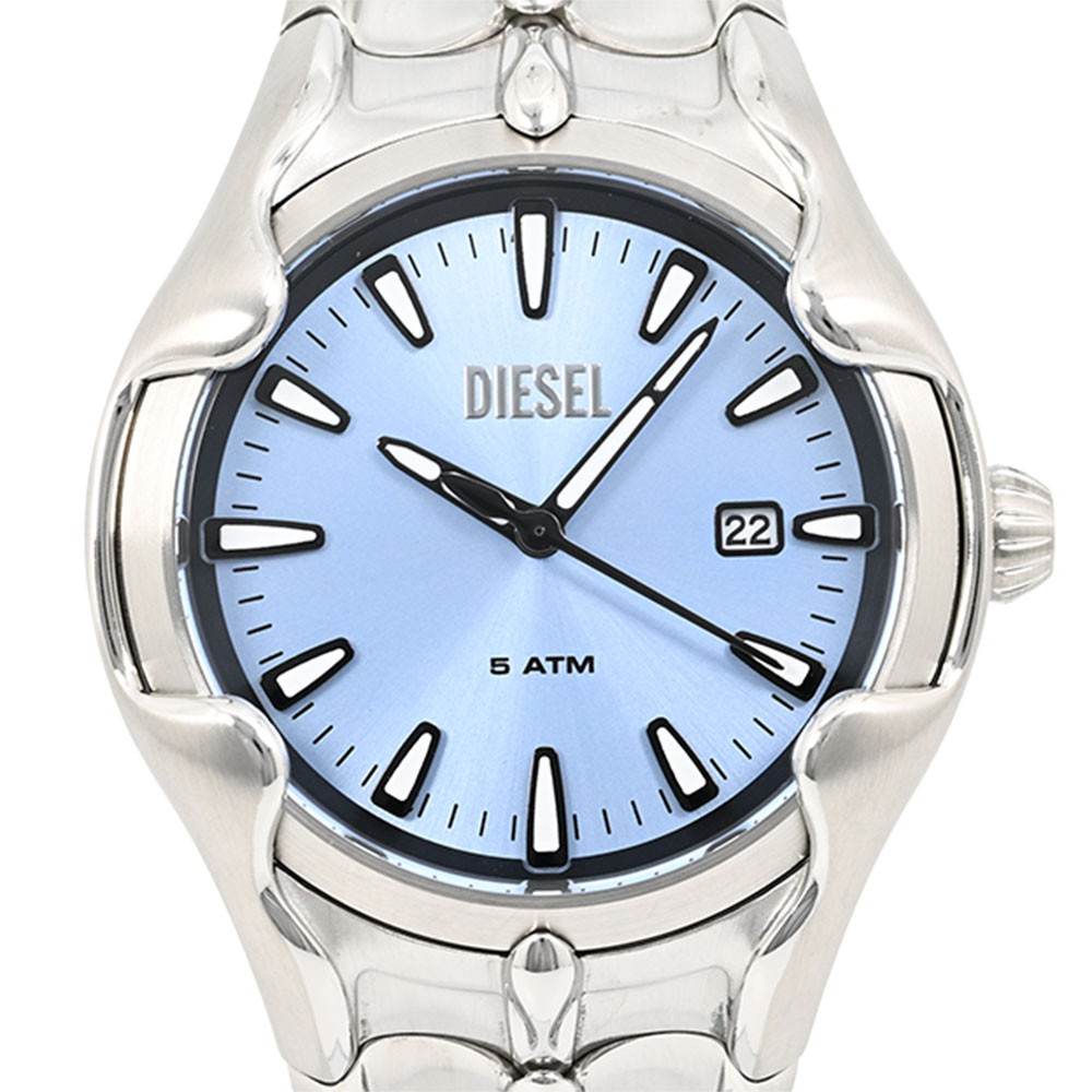 DIESEL 腕時計 Dz2200 DIESEL DZ-2200 Quartz Analog Watch Blue Silver Stainless