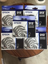  5 Genuine Epson 212 Black Ink Cartridge Inkjet Standard Capacity EXP 03/2029