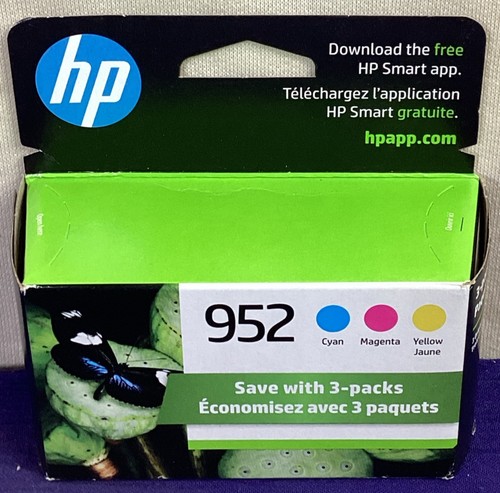 Cartouches d'encre cyan, magenta et jaune HP 952 Exp 9/26 NEUF