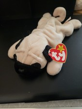 TY Beanie Baby - PUGSLY the Pug Dog 8 inch 