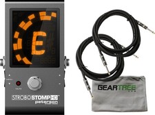 Peterson SS HD StroboStomp HD Stompbox Strobe Tuner w/ Polish Cloth and 2 Cables