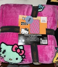 Hello Kitty Halloween Frankenstein Twin Blanket 60" x 90" Pink
