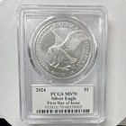 U.S. Mint 2024 American Silver Eagle $1 1 oz .999 Silver PCGS MS70 48559005