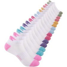 8 Pairs Girls Ankle Athletic Socks Cushioned Sole Kids Sports Socks