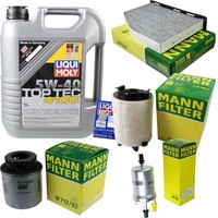 Inspektionspaket 5L Liqui Moly Top Tec 4100 5W-40 FüR VW Golf V 1.4 TSI 1.2 Audi