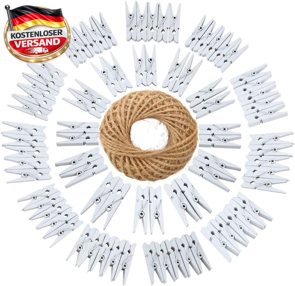 Babyrosa Holz WäScheklammern 3,5Cm FüR Fotos Basteldekorationen 100 StüCk-image