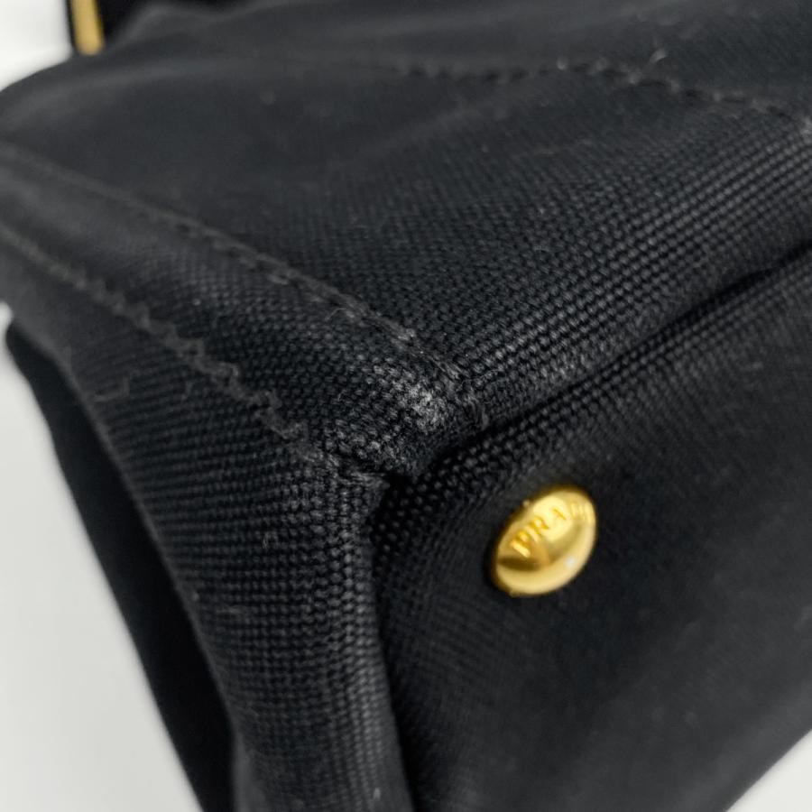 PRADA Canapa 2-Way Shoulder Tote Bag Canvas Black 1BG439 #BS1516 thumbnail 3