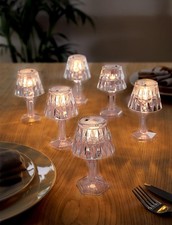 Battery Operated Mini Table Lamps (Set of 6) Crystal Effect LED Mood Lights, by