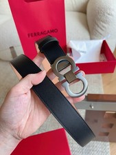 Salvatore Ferragamo Leather Belt Gancini Buckle Automatic NEW