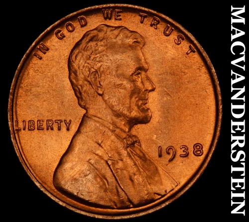 1938 Lincoln Wheat Cent- Choice Gem Brilliant Uncirculated Luster #J4276