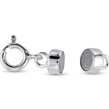 4-Pack Solid 14K Gold Magnetic Clasp Converters, 1 Yellow 3 White Gold
