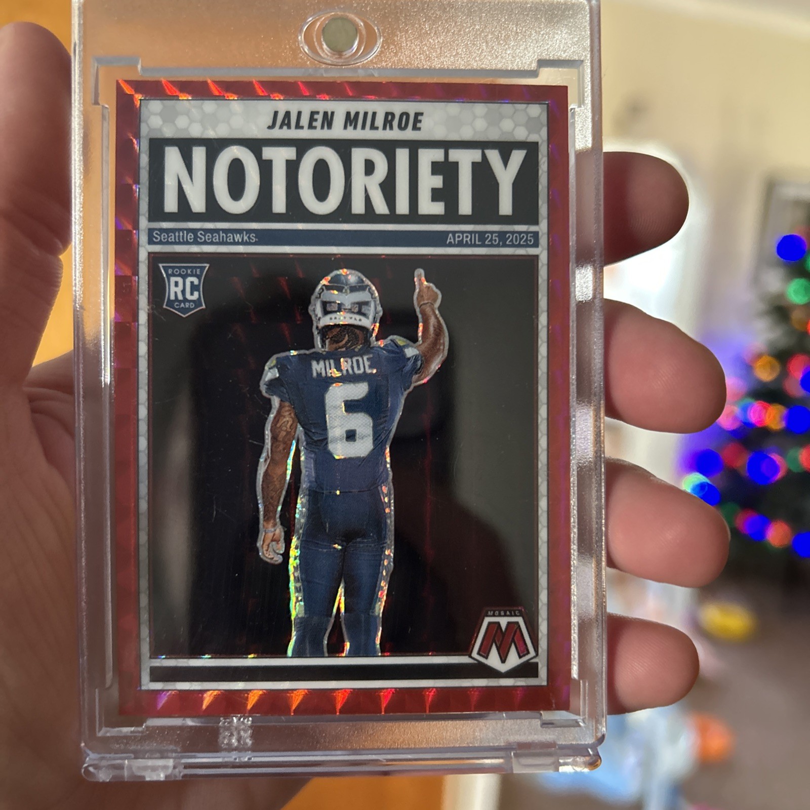 2025 Panini Rookie Jalen Milroe Red Notoriety Mosaic Prizm