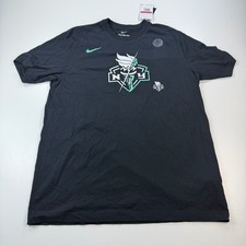 NEW Nike New York Liberty Basketball Shirt Mens Large Black Dri Fit Logo WNBA