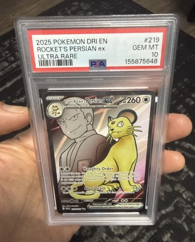 Team Rocket's Persian EX # 219/182 Pokemon 2025 DRI EN Destined Rivals PSA 10