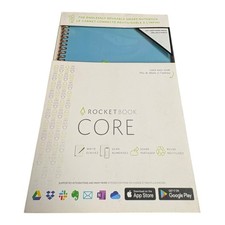 Rocketbook Core Reusable Smart Notebook Dot Grid Light Blue w Box-new