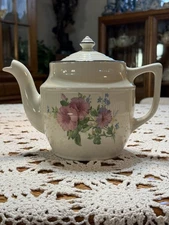 Hall China Pastel morning glory medallion teapot