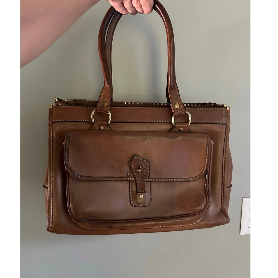 Bolsa Vintage Ghurka Marley Hodgson No.9 The Runabout Couro Marrom 19x10” - Imagem 4 de 4