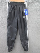 NWT Rare 90s Adidas TEAM Vintage Nylon Black Track Pants Youth Large
