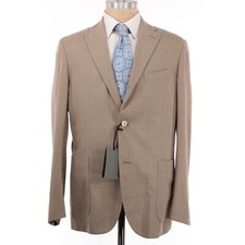 Boglioli NWT Wool Blend K Jacket Sport Coat Size 54R US 44R in Tan/Beige Melange