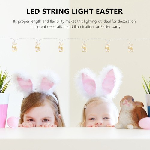 1 set of Easter Party Decoration Rabbit Decorative String Lights (No Battery) - Picture 11 of 12