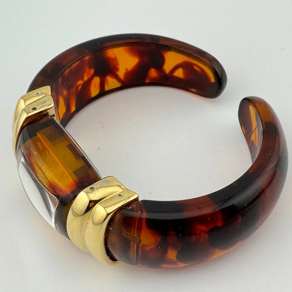 Reloj de Cuarzo Gossip Mujer Tono Dorado Marrón Plástico Brazalete Analógico Batería Nueva Foto 3 de 4