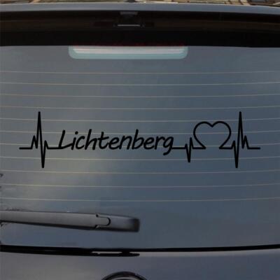 Heckscheibenaufkleber Lichtenberg Herzschlag Puls Stadt Liebe 55x13 cm Auto Aufk
