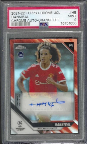 Hannibal 2021-22 Topps Chrome UCL ORANGE REFRACTOR AUTO RC /25 PSA 9 MINT POP 2