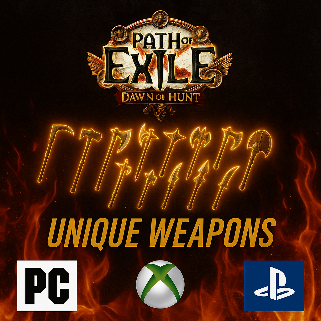 ⚔️🔥 PATH OF EXILE DAWN OF THE HUNT UNIQUE WEAPONS FAST