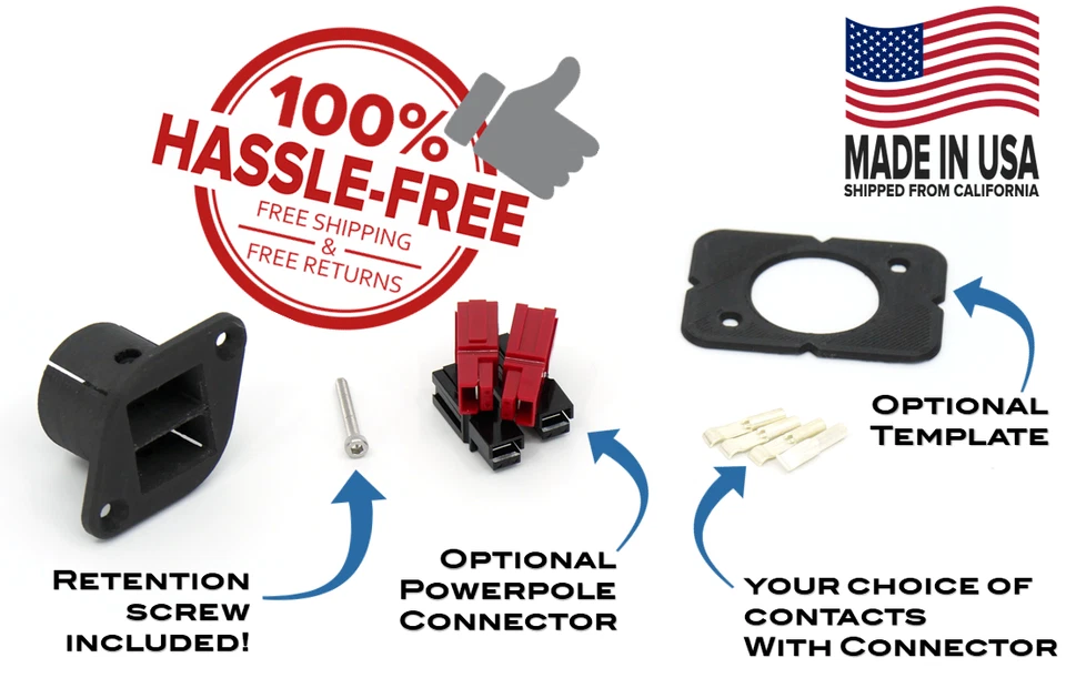 Dual Port Carbon Composite Panel Mount Adapter for Anderson Powerpole PP15/30/45 - Image 3 of 4