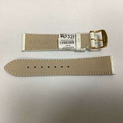 Bracelet Montre ZRC En Cuir Veau Noir Grain Alligator - 20mm - Neuf Avec étiquettes