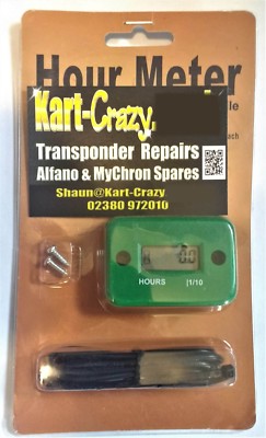 Kart Engine Hour Run Timer Meter - Green Kart Rotax Honda X30 MX ...